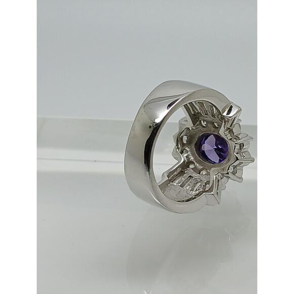 80's Glamour & Drama Vintage Ring Sterling Silver Quality Prong Setting Baguette - Picture 4 of 10